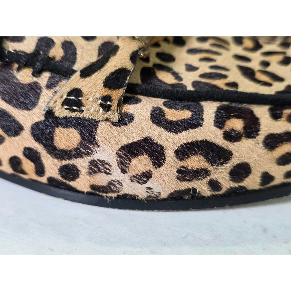 J.McLaughlin Dillon Women's Loafers Size 7 M Leopard Print Brown Calf Hair Shoes